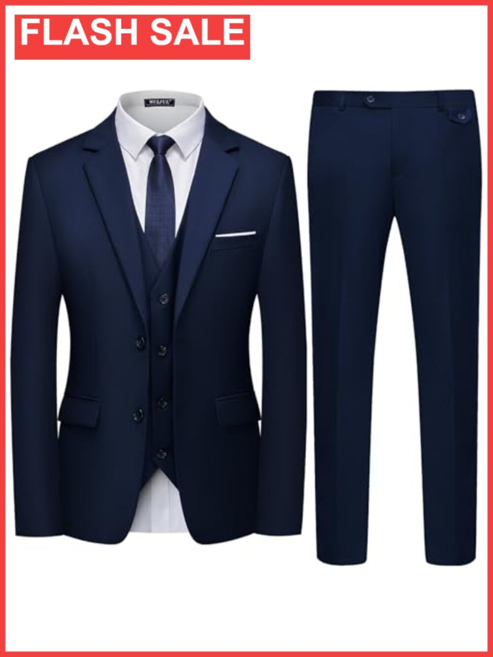 Men's 3 Piece Slim Fit Suit Set Two Button Blazer Vest Pants